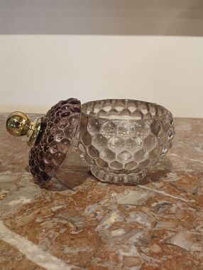 Lene Bjerre Miya Glass Storage Jar | Handmade Bubble Pattern Art Object